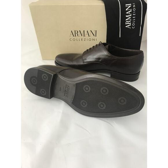 Armani Collezioni Leather Men’s Shoes Brown 12.5 US 45.5 Eu Italy NIB $795 main image 6